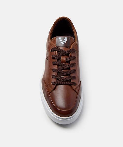 Men Royal leather sneakers , SULLIVAN C045 , SULLIVAN C045-Z013L , CAFE