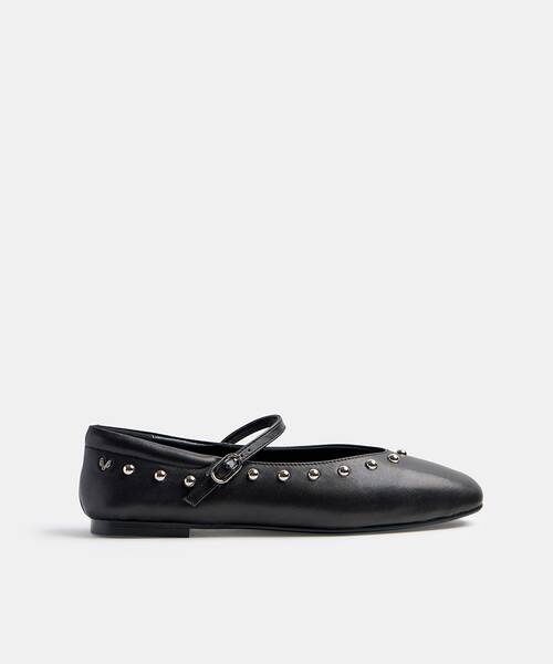 Women studded ballerinas , LARIANA 1750 , LARIANA 1750-B465PY , BLACK