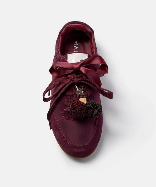 Women slim-sole sneakers , BELLECHASE S057 , BELLECHASE S057-B655AY , WINE