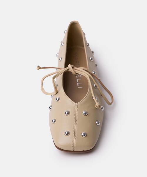 Women studded ballerina flats , GRENELLE S055 , GRENELLE S055-B645PY , ARENA
