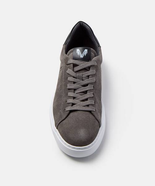 Men suede sneaker in leather , SULLIVAN C045 , SULLIVAN C045-Z010W , DARKGREY
