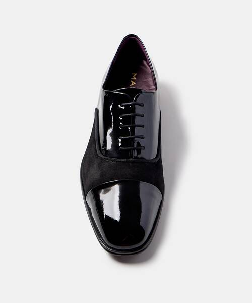 Men patent leather lace-up shoes , CHARLESTOWN 1625 , CHARLESTOWN 1625-2773H , BLACK