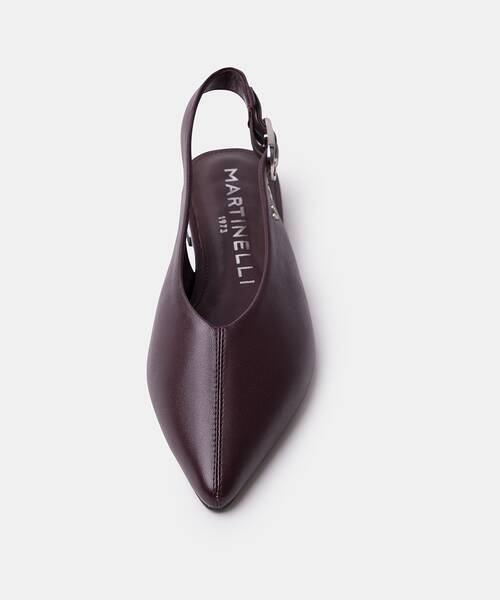 Women adjustable-strap ballerina flats , VESCIA S009 , VESCIA S009-B549PY , WINE