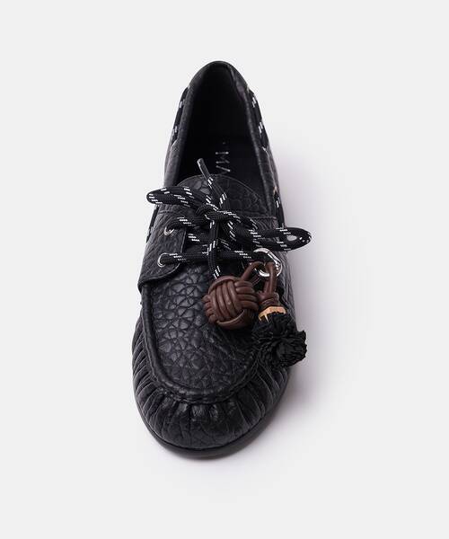Women leather loafers , BARACCHINI S065 , BARACCHINI S065-B696BY , BLACK