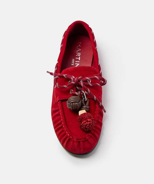 Women suede loafers , BARACCHINI S065 , BARACCHINI S065-B696AY , RED