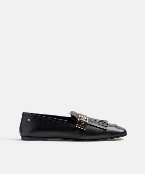 Women ballerinas with golden buckle , RUBICONE S010 , RUBICONE S010-B483PY , BLACK