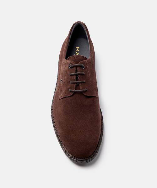 Men suede lace-up shoes , WATFORD 1689 , WATFORD 1689-2889XB , DARKBROWN