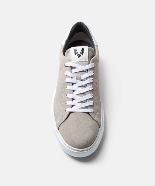 Men suede sneaker in leather , SULLIVAN C045 , SULLIVAN C045-Z010W , STONE