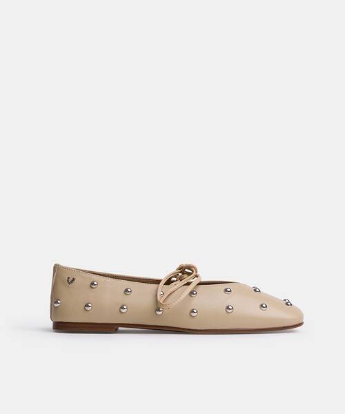 Women studded ballerina flats , GRENELLE S055 , GRENELLE S055-B645PY , ARENA