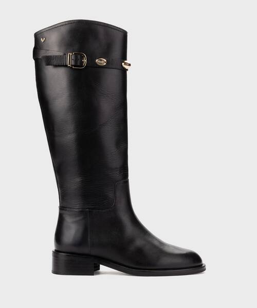 Botas de pele para mulher , RESSI 1718 , RESSI 1718-A914K , BLACK